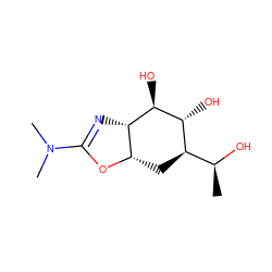 C[C@H](O)[C@H]1C[C@@H]2OC(N(C)C)=N[C@@H]2[C@@H](O)[C@@H]1O ZINC000145309578