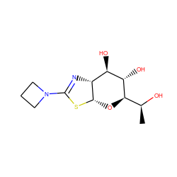 C[C@H](O)[C@H]1O[C@@H]2SC(N3CCC3)=N[C@@H]2[C@@H](O)[C@@H]1O ZINC000145019580