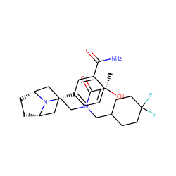 C[C@H](O)C(=O)N(CCN1[C@H]2CC[C@@H]1C[C@H](c1cccc(C(N)=O)c1)C2)CC1CCC(F)(F)CC1 ZINC001772569929