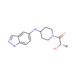 C[C@H](O)C(=O)N1CCC(Nc2ccc3[nH]ncc3c2)CC1 ZINC000028891671