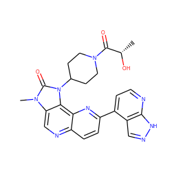 C[C@H](O)C(=O)N1CCC(n2c(=O)n(C)c3cnc4ccc(-c5ccnc6[nH]ncc56)nc4c32)CC1 ZINC000118551795