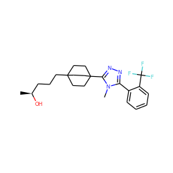 C[C@H](O)CCCC12CCC(c3nnc(-c4ccccc4C(F)(F)F)n3C)(CC1)CC2 ZINC000071319262