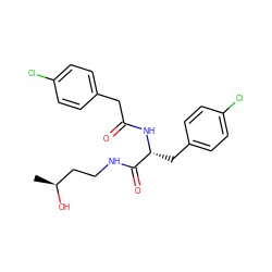 C[C@H](O)CCNC(=O)[C@@H](Cc1ccc(Cl)cc1)NC(=O)Cc1ccc(Cl)cc1 ZINC000072176294