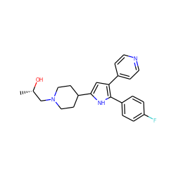 C[C@H](O)CN1CCC(c2cc(-c3ccncc3)c(-c3ccc(F)cc3)[nH]2)CC1 ZINC000028527984