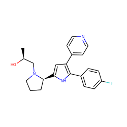 C[C@H](O)CN1CCC[C@@H]1c1cc(-c2ccncc2)c(-c2ccc(F)cc2)[nH]1 ZINC000036160965