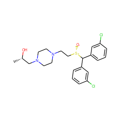 C[C@H](O)CN1CCN(CC[S@+]([O-])C(c2cccc(Cl)c2)c2cccc(Cl)c2)CC1 ZINC001772636275