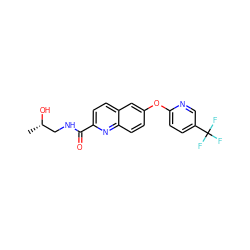 C[C@H](O)CNC(=O)c1ccc2cc(Oc3ccc(C(F)(F)F)cn3)ccc2n1 ZINC001772617964