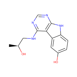 C[C@H](O)CNc1ncnc2[nH]c3ccc(O)cc3c12 ZINC000221384558