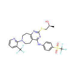 C[C@H](O)CSc1nc2c(c(Nc3ccc(S(=O)(=O)C(F)(F)F)cc3)n1)CCN(c1ncccc1C(F)(F)F)CC2 ZINC000043173953