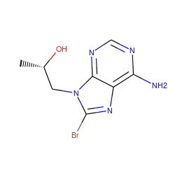 C[C@H](O)Cn1c(Br)nc2c(N)ncnc21 ZINC000040406095