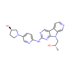 C[C@H](O)Cn1c2cnccc2c2cnc(Nc3ccc(N4CC[C@@H](O)C4)cn3)nc21 ZINC000169706872