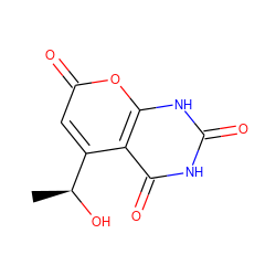 C[C@H](O)c1cc(=O)oc2[nH]c(=O)[nH]c(=O)c12 ZINC000034605254