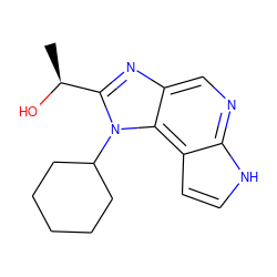 C[C@H](O)c1nc2cnc3[nH]ccc3c2n1C1CCCCC1 ZINC000096270800