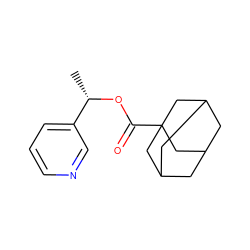 C[C@H](OC(=O)C12CC3CC(CC(C3)C1)C2)c1cccnc1 ZINC000013757491