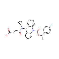 C[C@H](OC(=O)N1c2ccccc2[C@H](N(C(=O)CCC(=O)O)C2CC2)[C@@H]2CCC[C@@H]21)c1ccc(F)cc1 ZINC000204981126