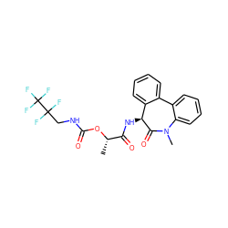 C[C@H](OC(=O)NCC(F)(F)C(F)(F)F)C(=O)N[C@@H]1C(=O)N(C)c2ccccc2-c2ccccc21 ZINC000013981680