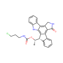 C[C@H](OC(=O)NCCCCl)[C@H]1c2ccccc2-c2c3c(c4c([nH]c5ccccc54)c21)CNC3=O ZINC000029043534