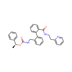 C[C@H](OC(=O)NCc1ccccc1-c1ccccc1C(=O)NCCc1ccccn1)c1ccccc1 ZINC000001493991