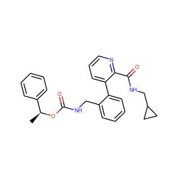 C[C@H](OC(=O)NCc1ccccc1-c1cccnc1C(=O)NCC1CC1)c1ccccc1 ZINC000000603801