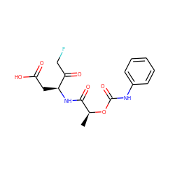 C[C@H](OC(=O)Nc1ccccc1)C(=O)N[C@@H](CC(=O)O)C(=O)CF ZINC000028134875