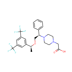 C[C@H](OC[C@@H](c1ccccc1)N1CCN(CC(=O)O)CC1)c1cc(C(F)(F)F)cc(C(F)(F)F)c1 ZINC000022927014