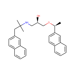 C[C@H](OC[C@H](O)CNC(C)(C)Cc1ccc2ccccc2c1)c1ccc2ccccc2c1 ZINC000049035466