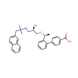 C[C@H](OC[C@H](O)CNC(C)(C)Cc1ccc2ccccc2c1)c1ccccc1-c1ccc(C(=O)O)cc1 ZINC000059570092