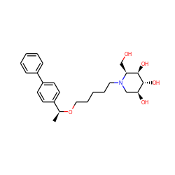 C[C@H](OCCCCCN1C[C@H](O)[C@@H](O)[C@H](O)[C@@H]1CO)c1ccc(-c2ccccc2)cc1 ZINC000299819799