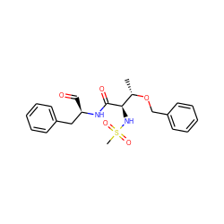 C[C@H](OCc1ccccc1)[C@@H](NS(C)(=O)=O)C(=O)N[C@H](C=O)Cc1ccccc1 ZINC000013780263