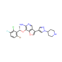 C[C@H](Oc1c(N)ncc2c(-c3cnn(C4CCNCC4)c3)coc12)c1c(Br)ccc(F)c1Cl ZINC000096273087