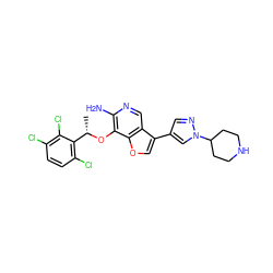 C[C@H](Oc1c(N)ncc2c(-c3cnn(C4CCNCC4)c3)coc12)c1c(Cl)ccc(Cl)c1Cl ZINC000096273085