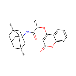 C[C@H](Oc1cc(=O)oc2ccccc12)C(=O)NC12CC3C[C@](C)(C1)C[C@@](C)(C3)C2 ZINC000095573743