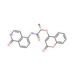 C[C@H](Oc1cc(=O)oc2ccccc12)C(=O)Nc1cccc2c(=O)[nH]ccc12 ZINC000095576177