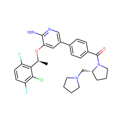 C[C@H](Oc1cc(-c2ccc(C(=O)N3CCC[C@@H]3CN3CCCC3)cc2)cnc1N)c1c(F)ccc(F)c1Cl ZINC000072183499