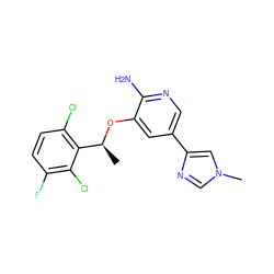 C[C@H](Oc1cc(-c2cn(C)cn2)cnc1N)c1c(Cl)ccc(F)c1Cl ZINC000072180311