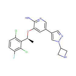 C[C@H](Oc1cc(-c2cnn(C3CNC3)c2)cnc1N)c1c(Cl)ccc(F)c1Cl ZINC000035848988