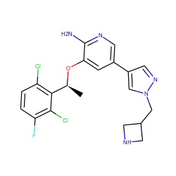 C[C@H](Oc1cc(-c2cnn(CC3CNC3)c2)cnc1N)c1c(Cl)ccc(F)c1Cl ZINC000035997990