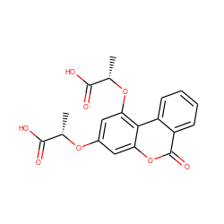 C[C@H](Oc1cc(O[C@@H](C)C(=O)O)c2c(c1)oc(=O)c1ccccc12)C(=O)O ZINC000004025276