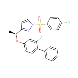 C[C@H](Oc1ccc(-c2ccccc2)c(F)c1)c1ccn(S(=O)(=O)c2ccc(Cl)cc2)n1 ZINC000001383663