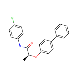 C[C@H](Oc1ccc(-c2ccccc2)cc1)C(=O)Nc1ccc(Cl)cc1 ZINC000008562686