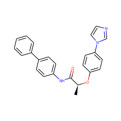 C[C@H](Oc1ccc(-n2ccnc2)cc1)C(=O)Nc1ccc(-c2ccccc2)cc1 ZINC000221252691