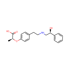 C[C@H](Oc1ccc(CCNC[C@@H](O)c2ccccc2)cc1)C(=O)O ZINC000029058137