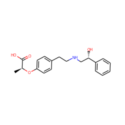 C[C@H](Oc1ccc(CCNC[C@H](O)c2ccccc2)cc1)C(=O)O ZINC000029058125