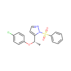 C[C@H](Oc1ccc(Cl)cc1)c1ccnn1S(=O)(=O)c1ccccc1 ZINC000003017469