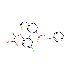 C[C@H](Oc1ccc(Cl)cc1[C@@H]1c2scnc2CCN1C(=O)OCc1ccccc1)C(=O)O ZINC000206861953