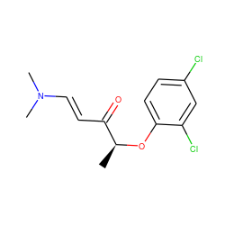 C[C@H](Oc1ccc(Cl)cc1Cl)C(=O)/C=C/N(C)C ZINC000003016455