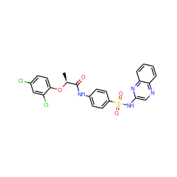 C[C@H](Oc1ccc(Cl)cc1Cl)C(=O)Nc1ccc(S(=O)(=O)Nc2cnc3ccccc3n2)cc1 ZINC000000996487