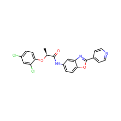 C[C@H](Oc1ccc(Cl)cc1Cl)C(=O)Nc1ccc2oc(-c3ccncc3)nc2c1 ZINC000001115715