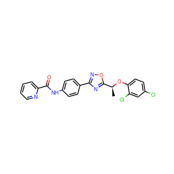 C[C@H](Oc1ccc(Cl)cc1Cl)c1nc(-c2ccc(NC(=O)c3ccccn3)cc2)no1 ZINC000002930973