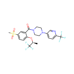 C[C@H](Oc1ccc(S(C)(=O)=O)cc1C(=O)N1CCN(c2ccc(C(F)(F)F)nc2)CC1)C(F)(F)F ZINC000053312915